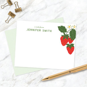 Sweet Strawberry Garden Gepersonaliseerde Notecard RSVP Kaartje