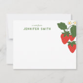 Sweet Strawberry Garden Gepersonaliseerde Notecard RSVP Kaartje (Voorkant)