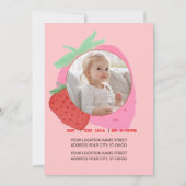 Sweet Strawberry Lace Invitation Kaart (Achterkant)