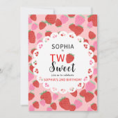 Sweet Strawberry Lace Invitation Kaart (Voorkant)