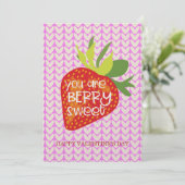 Sweet Strawberry Love Romantische Valentijnsdag Ka Feestdagenkaart (Staand voorkant)