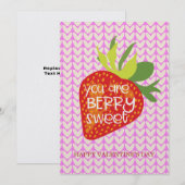 Sweet Strawberry Love Romantische Valentijnsdag Ka Feestdagenkaart (Voorkant / Achterkant)