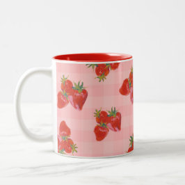 Sweet Strawberry Mug 🍓 Tweekleurige Koffiemok