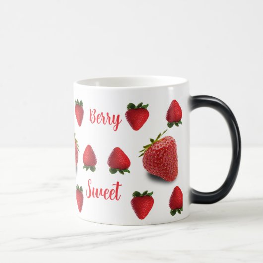 Sweet Strawberry Pattern Gepersonaliseerd Magische Mok (Rechts)