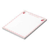 Sweet Strawberry Pink Gingham Check Girl's Notitieblok (Linkerzijde)