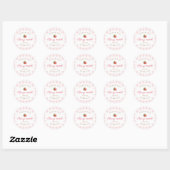 Sweet Strawberry Pink Gingham Dank u Ronde Sticker (Vel)
