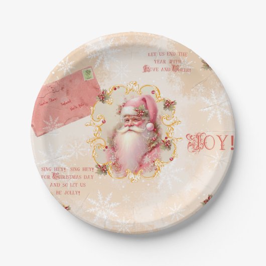Sweet Strawberry Santa 7" rond bord (Voorkant)