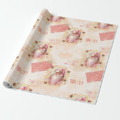 Sweet Strawberry Santa cadeauverpakking Cadeaupapier (Uitgerold)