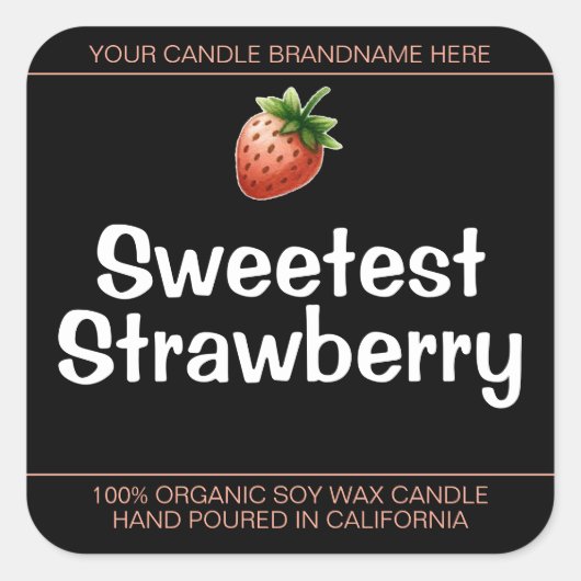 Sweet Strawberry Schattige Symbol Kaarsen Labels Z (Voorkant)