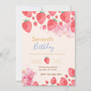Sweet Strawberry Soiree: Uitnodiging voor verjaard