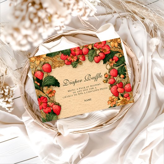 Sweet Strawberry Storybook Diapper Raffle Informatiekaartje