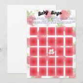 Sweet Strawberry Thema Baby Bingo Douche Spel Kaart (Voorkant / Achterkant)