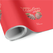 Sweet Strawberry Valentine's Day Personalized Cadeaupapier (Rol Hoek)