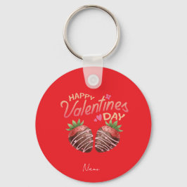 Sweet Strawberry Valentine's Day Personalized Coff Sleutelhanger