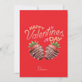 Sweet Strawberry Valentine's Day Personalized  Kaart