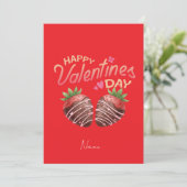 Sweet Strawberry Valentine's Day Personalized Kaart (Staand voorkant)