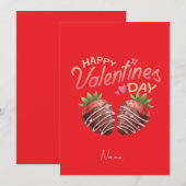 Sweet Strawberry Valentine's Day Personalized Kaart (Voorkant / Achterkant)