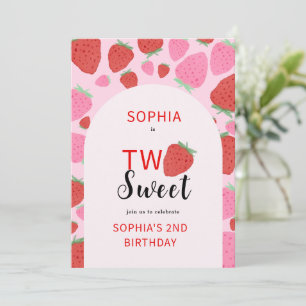 Sweet Strawberry verjaardagsuitnodiging Kaart