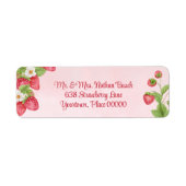 Sweet Strawberry Waterverf Baby shower Adres Etiket (Voorkant)