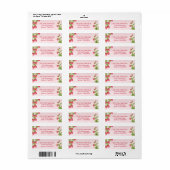 Sweet Strawberry Waterverf Baby shower Adres Etiket (Full Sheet)