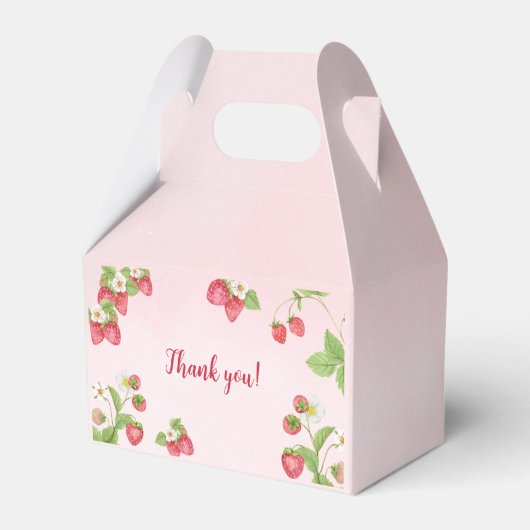 Sweet Strawberry Waterverf Baby shower Bedankdoosjes (Achterkant)