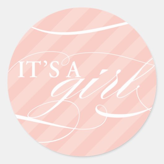 Sweet Stripes - Het is een meisje Sticker (Voorkant)
