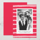 Sweet Stripes | Rode Valentijnsdag-fotokaart Feestdagenkaart (Voorkant / Achterkant)