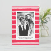 Sweet Stripes | Rode Valentijnsdag-fotokaart Feestdagenkaart (Staand voorkant)