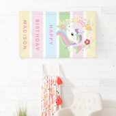 Sweet Stripes Unicorn Floral Birthday Spandoek (Insitu)