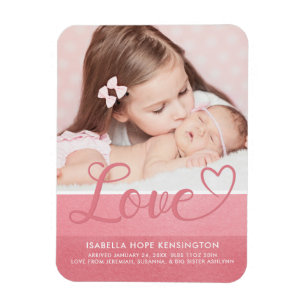 Sweet Stripes Valentijn Love Baby Girl Foto Magneet