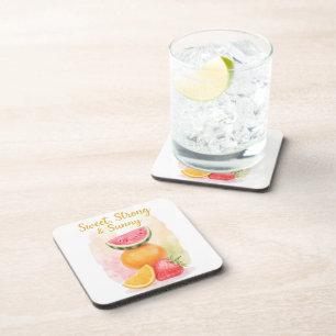 Sweet, Strong & Sunny – Waterverf Fruit Bier Onderzetter