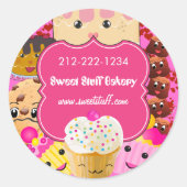 Sweet Stuff Snoep Cookies en Cupcake Sticker (Voorkant)
