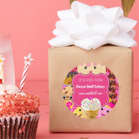 Sweet Stuff Snoep Cookies en Cupcake Sticker (Feest)