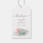 Sweet Succulent Weddenschap Dank je wel voor Stick Cadeaulabel (Voorkant)