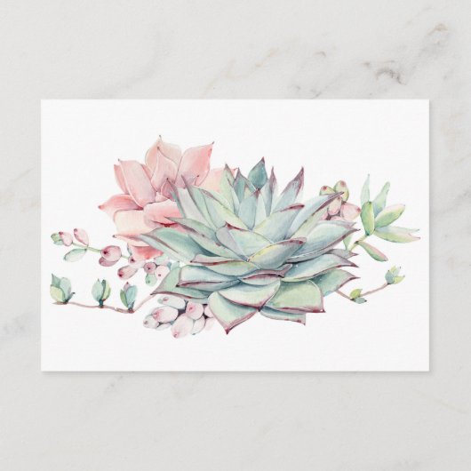 Sweet succulent Wedding Enclosure Kaart (Achterkant)
