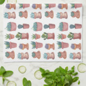 Sweet succulente keukenhanddoeken voor waterverf (Gevouwen)