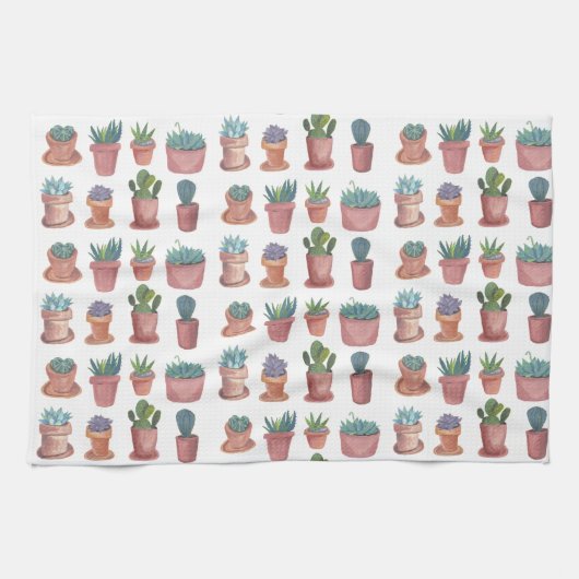 Sweet succulente keukenhanddoeken voor waterverf (Horizontaal)