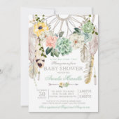 Sweet Succulents Dream Catcher Boho Baby shower Kaart (Voorkant)