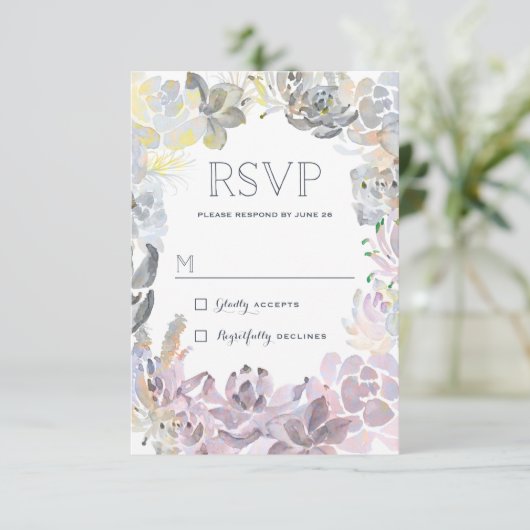 Sweet Succulents Wedding RSVP (Staand voorkant)