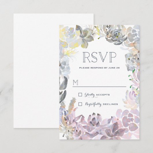 Sweet Succulents Wedding RSVP (Voorkant / Achterkant)