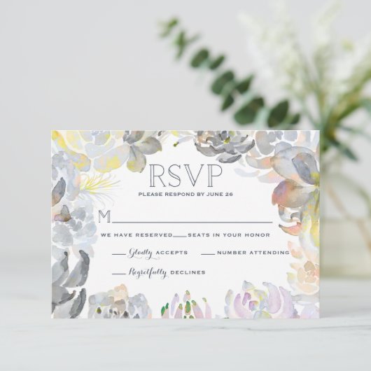 Sweet Succulents Wedding RSVP (Staand voorkant)