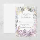Sweet Succulents Wedding RSVP Kaartje (Voorkant / Achterkant)