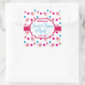 Sweet Sugar Rush Schattigee Cupcake Verjaardag Sti Vierkante Sticker (Tas)