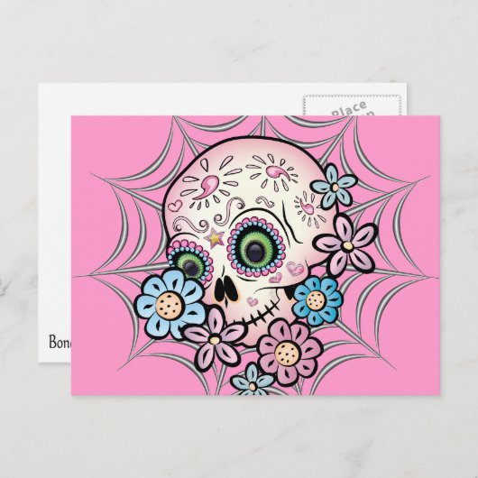 Sweet Sugar Skull Briefkaart (Voorkant / Achterkant)