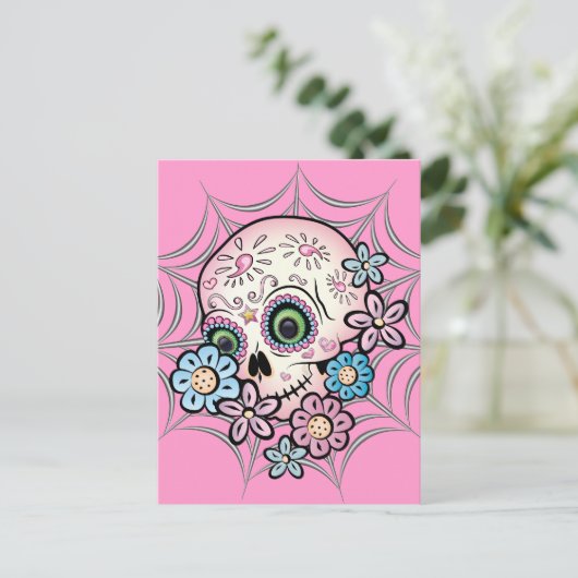 Sweet Sugar Skull Briefkaart (Staand voorkant)