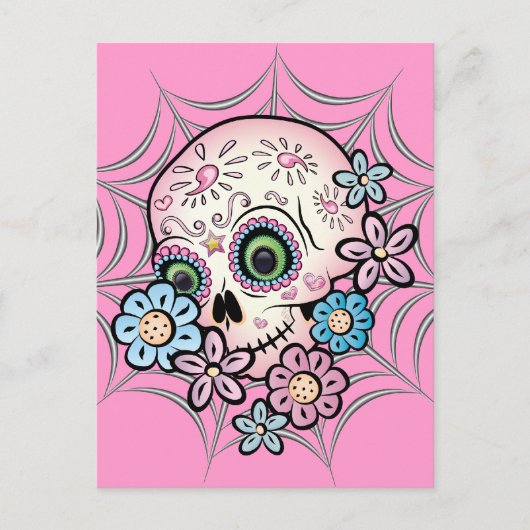 Sweet Sugar Skull Briefkaart (Voorkant)