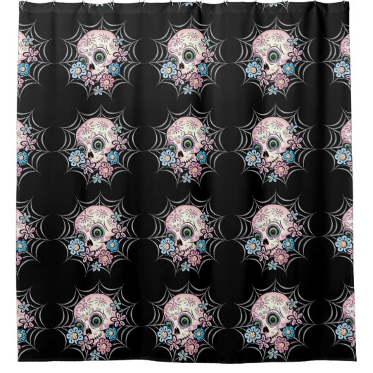 Sweet Sugar Skull Douchegordijn (Voorkant)