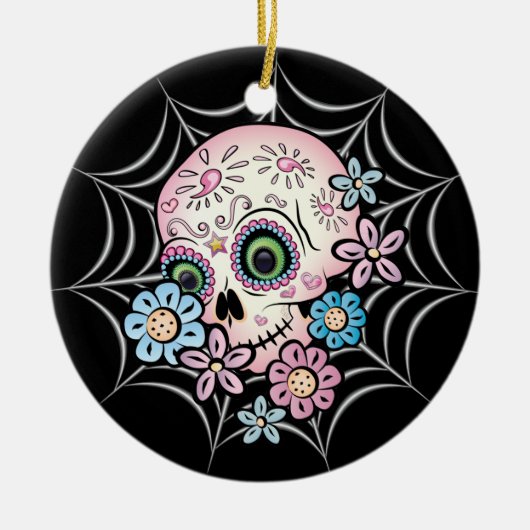 Sweet Sugar Skull Keramisch Ornament (Voorkant)