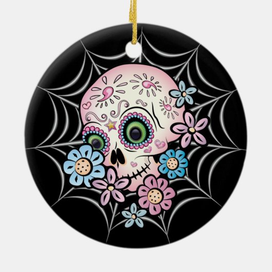 Sweet Sugar Skull Keramisch Ornament (Achterkant)