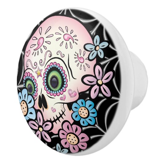 Sweet Sugar Skull Keramische Knop (Rechts)